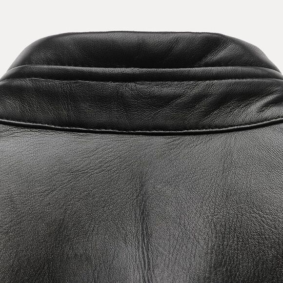 ZW COLLECTION ZIPPERED GENUINE LEATHER JACKET - Picture 4 of 16
